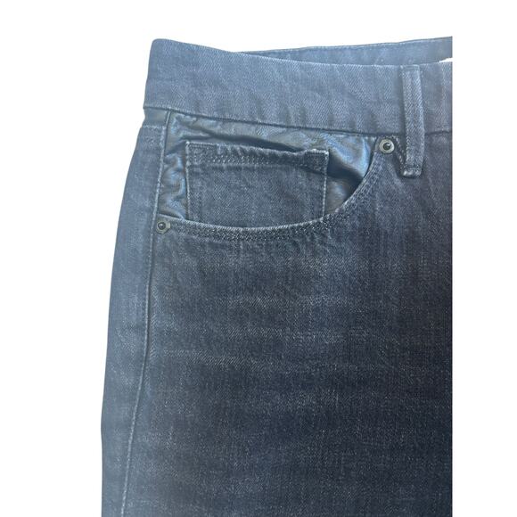 GOOD AMERICAN GOOD VINTAGE LEATHER STRAIGHT LEG JEANS WASHED BLACK SIZE 8/29 - Picture 4 of 9